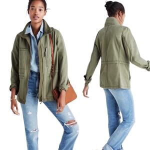 Madewell Fleet Utility Army Green Full Zip Pockets Jacket Size XS